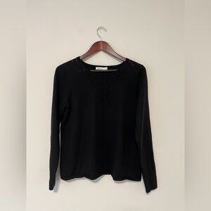 Reitmans Black Long-Sleeve Cut-Out Sweater